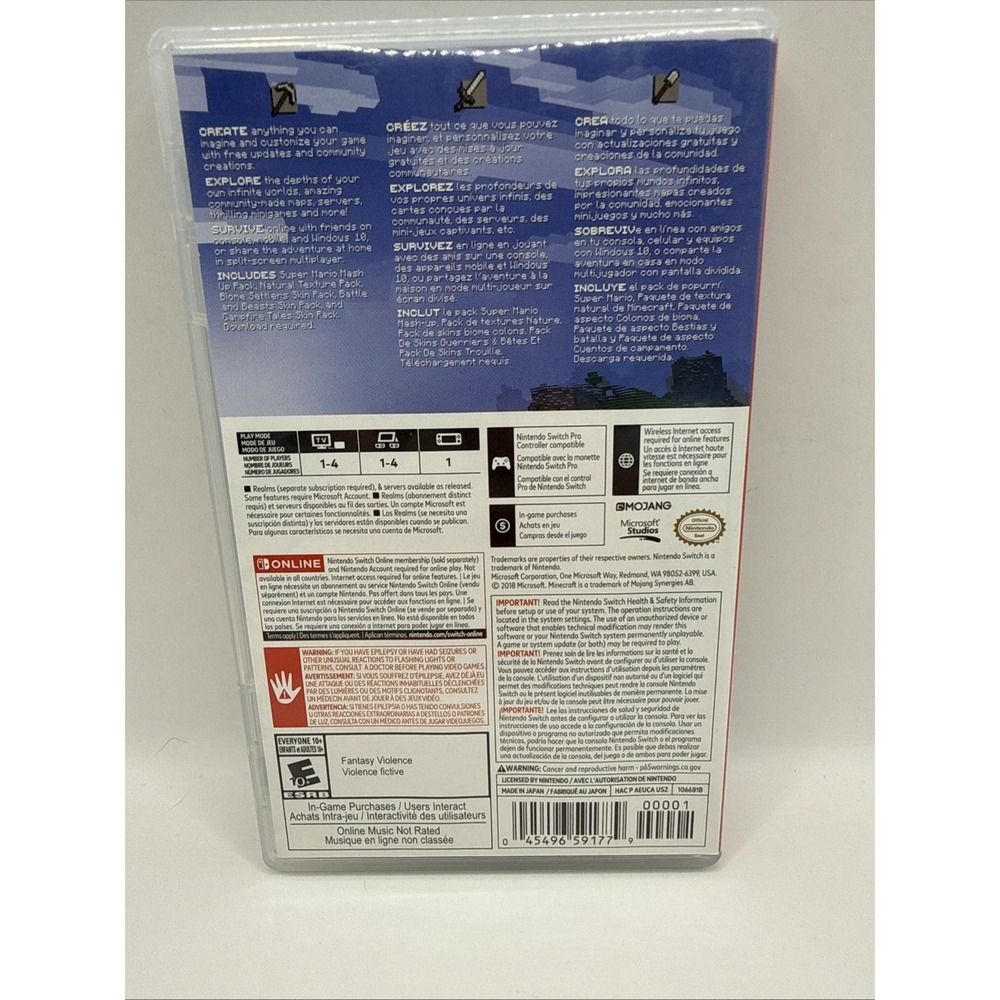 Minecraft - Nintendo Switch Tested Works w/ Case - Picture 5 of 5